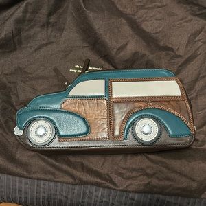 Kate Spade Road-trip Knock on Wood Woody Wagon Car Clutch